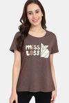 Rosaline Joy Sticks Knit Cotton Top - Chocolate Brown — thumbnail 1